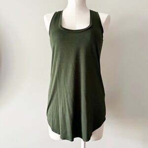 Three Dots Tank Top Dark Green Womens Size Small Muscle Tee Sleeveless